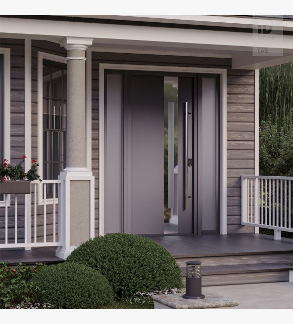 MODERN FRONT STEEL DOOR WITH SIDELITES ZEPHYR