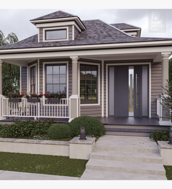 MODERN FRONT STEEL DOOR WITH SIDELITES ZEPHYR