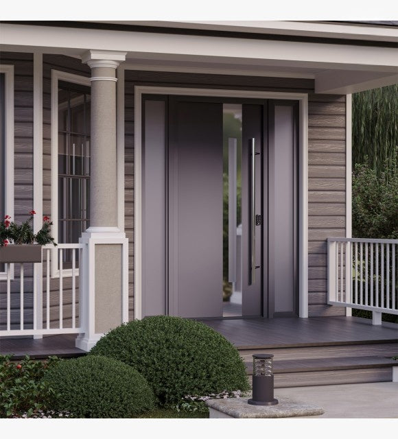 MODERN FRONT STEEL DOOR WITH SIDELITES ZEPHYR