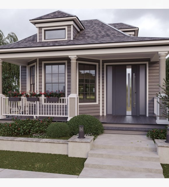 MODERN FRONT STEEL DOOR WITH SIDELITES ZEPHYR