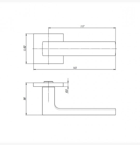 DOOR HANDLE SKY USS MWSC-33, MATT CHROME