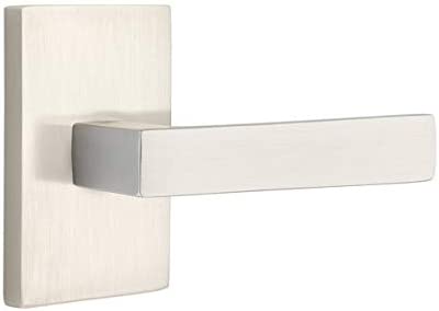 Emtek Breslin Lever Modern Rect. Rosette Dummy, Satin Nickel