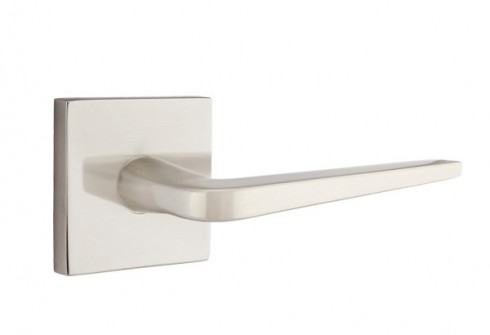Emtek Athena Lever Square Rosette Passage LH, Satin Nickel