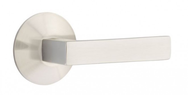 Emtek Dumont Lever Modern Rosette Passage LH, Satin Nickel