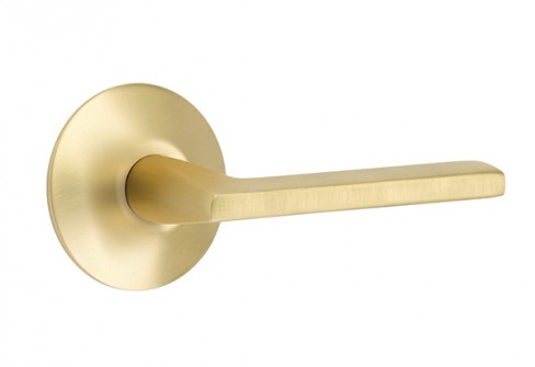 Emtek Helios Lever Modern Rosette Passage RH, Satin Brass