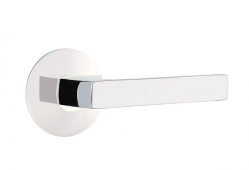 Emtek Dumont Lever Modern Rosette Dummy, Polished Chrome