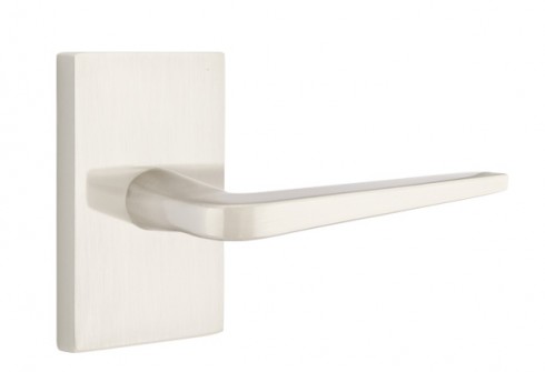 Emtek Athena Lever Square Rosette Passage RH, Satin Nickel