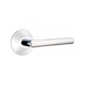 Emtek Stuttgart Lever Modern Rosette Privacy LH, Polished Chrome