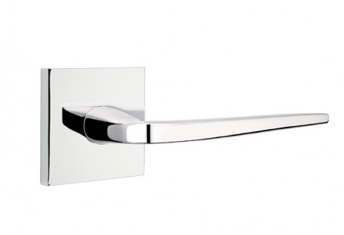 Emtek Athena Lever Square Rosette Passage LH, Polished Chrome