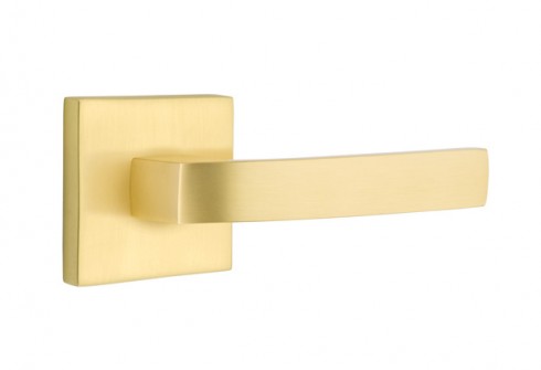 Emtek Breslin Lever Square Rosette Privacy LH, Satin Brass