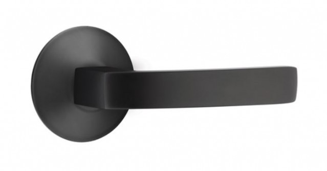 Emtek Breslin Lever Modern Rosette Passage LH, Flat Black