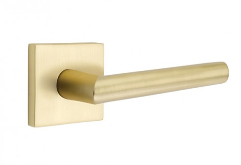 Emtek Stuttgart Lever Square Rosette Dummy, Satin Brass