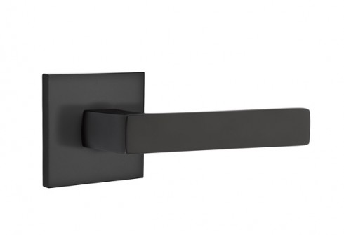Emtek Dumont Lever Square Rosette Passage RH, Flat Black
