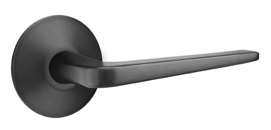 Emtek Athena Lever Modern Rosette Privacy RH, Flat Black