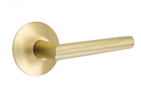 Emtek Stuttgart Lever Modern Rosette Dummy, Satin Brass