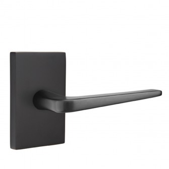 Emtek Athena Lever Modern Rect. Rosette Dummy, Flat Black