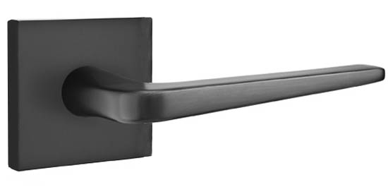Emtek Athena Lever Square Rosette Privacy RH, Flat Black