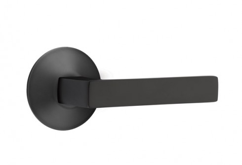 Emtek Dumont Lever Modern Rosette Dummy, Flat Black