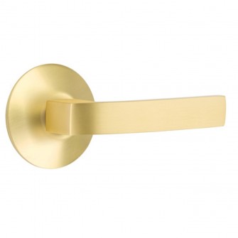 Emtek Breslin Lever Modern Rosette Dummy, Satin Brass