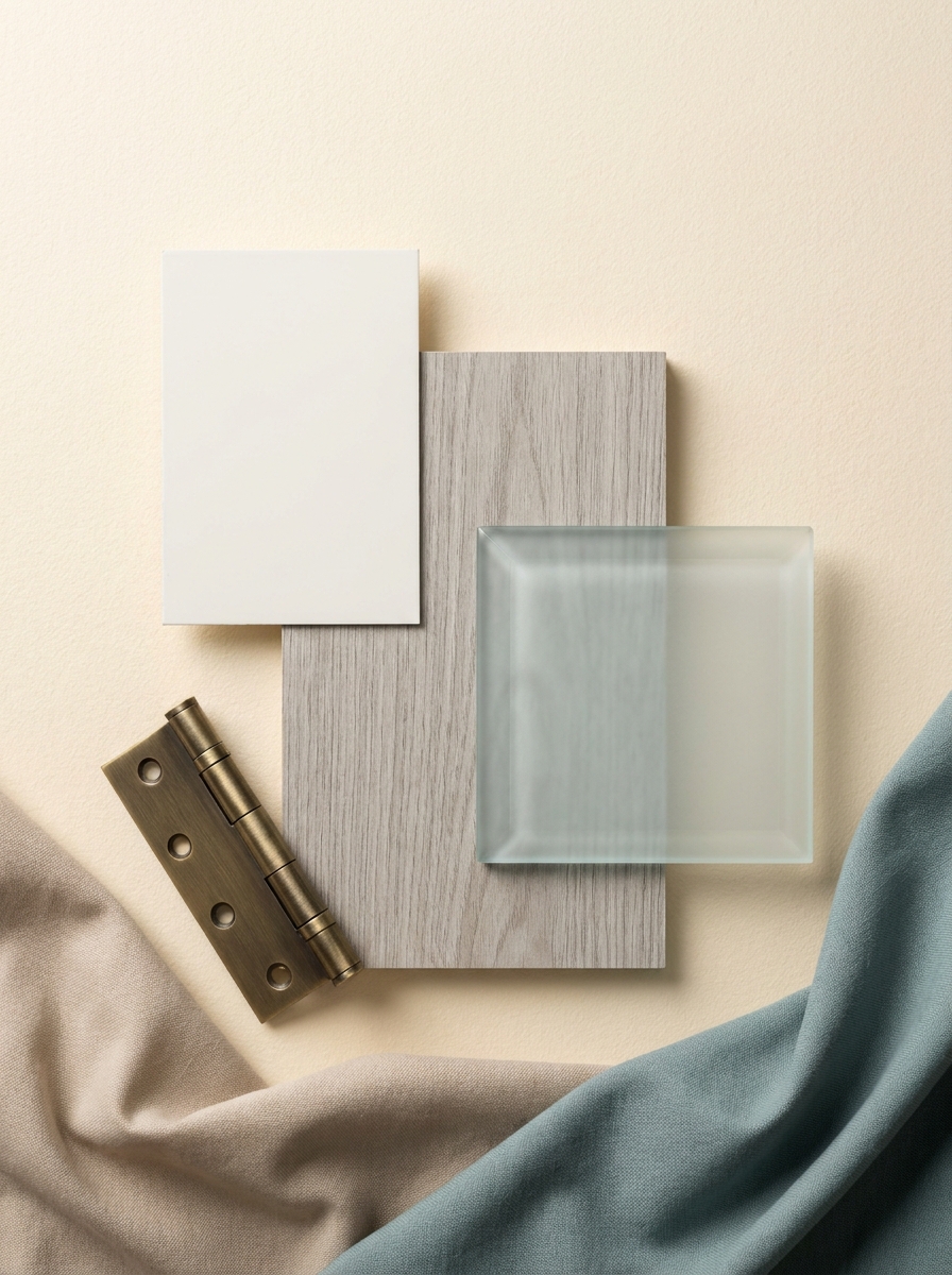 Interior door finish and hardware samples
