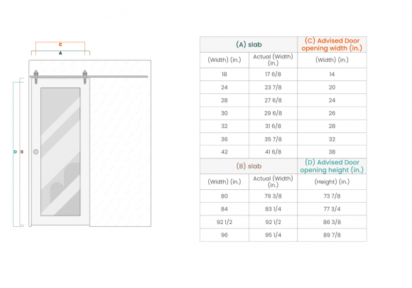 Smart Pro Flat Polar White Barn Doors