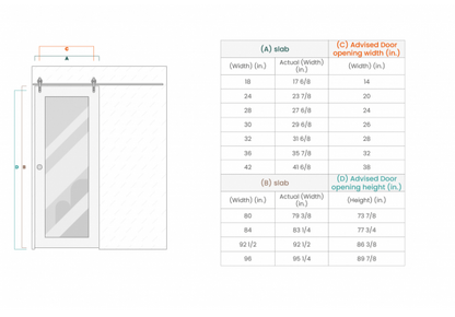 Smart Pro Flat Polar White Barn Doors
