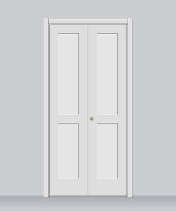 2 Panel White Primed Bi-fold Shaker Door