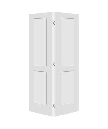 2 Panel White Primed Bi-fold Shaker Door