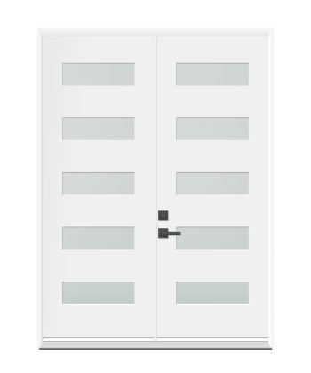 5-Lite Fiber Glass Exterior Double Door 96"