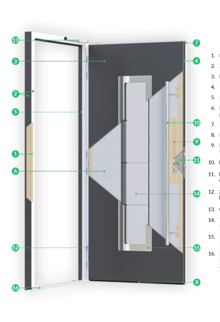MODERN FRONT STEEL DOOR AURA BROWN/WHITE 49 1/4" X 81 11/16" RHI + SIDELITE LEFT