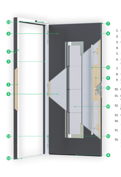 MODERN FRONT STEEL DOOR AURA BROWN/WHITE 49 1/4" X 81 11/16" RHI + SIDELITE LEFT