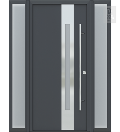 MODERN FRONT STEEL DOOR WITH SIDELITES ZEPHYR