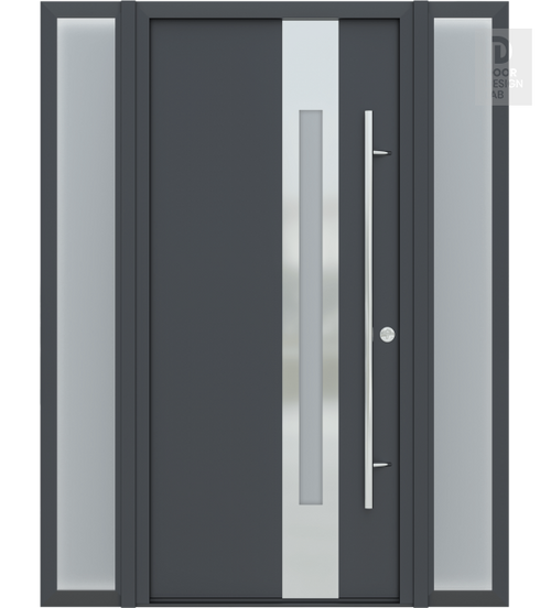 MODERN FRONT STEEL DOOR WITH SIDELITES ZEPHYR