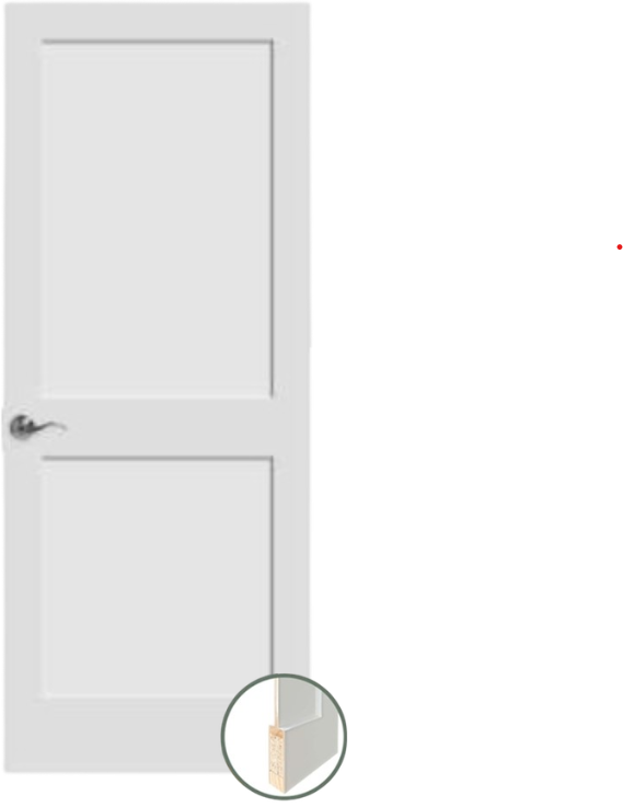 2 Panel White Primed Shaker Door