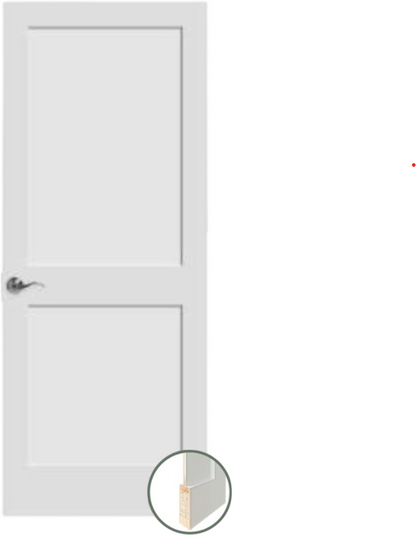 2 Panel White Primed Shaker Door