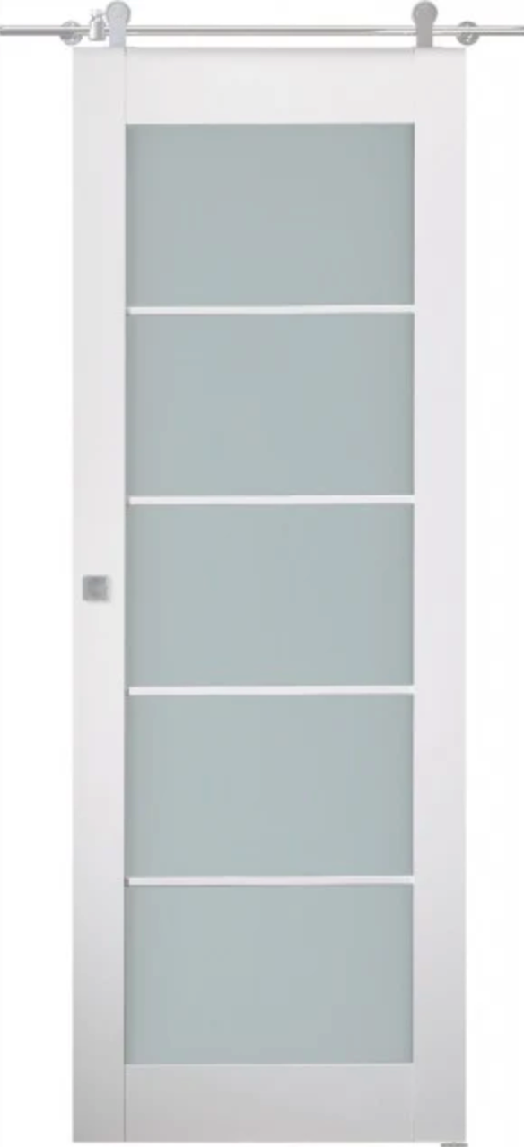 Smart Pro 5 Lite Vetro Polar White Barn Doors