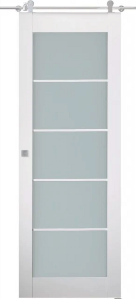 Smart Pro 5 Lite Vetro Polar White Barn Doors