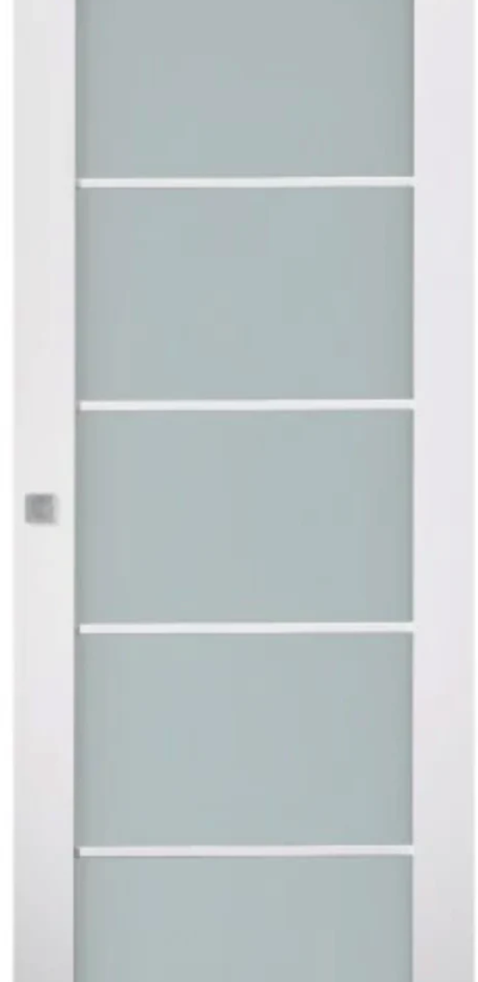 Smart Pro 5 Lite Vetro Polar White Barn Doors