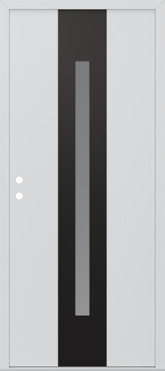 Modern Steel Front Door DIAMOND A2 36" X 80" BLACK/BLACK MIRRORED GLASS PANEL BLACK RHI