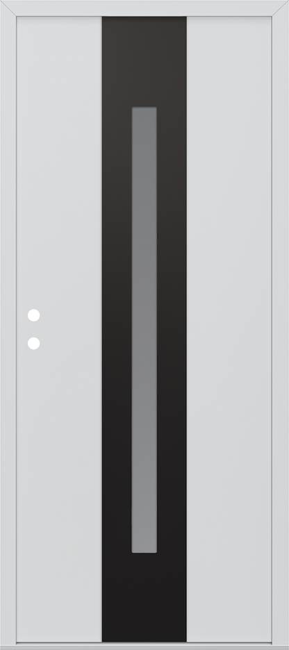 Modern Steel Front Door DIAMOND A2 36" X 80" BLACK/BLACK MIRRORED GLASS PANEL BLACK RHI