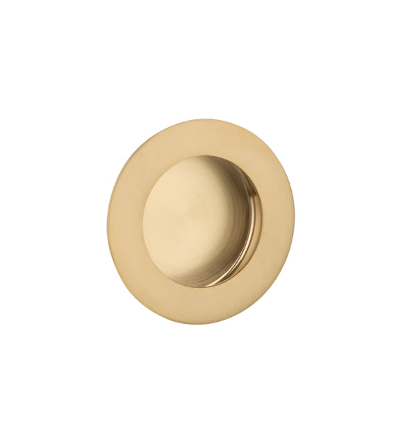 EMTEK FLUSH PULL ROUND PASSAGE SATIN BRASS (US4) 2211