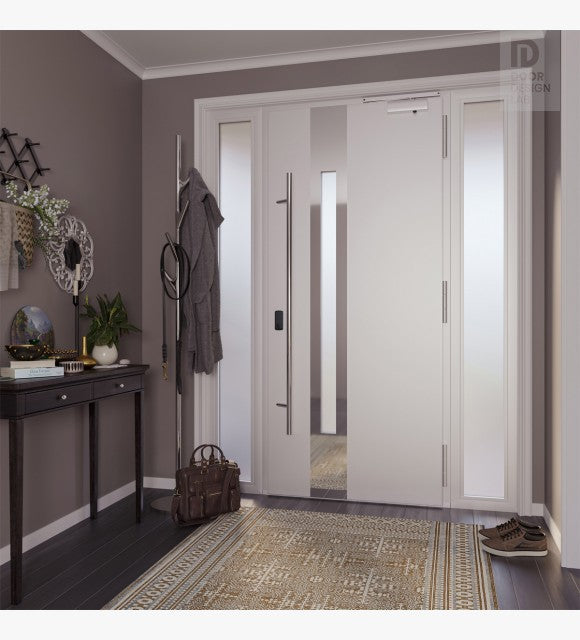 MODERN FRONT STEEL DOOR WITH SIDELITES ZEPHYR