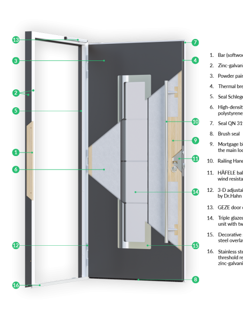 MODERN FRONT STEEL DOOR ZEPHYR