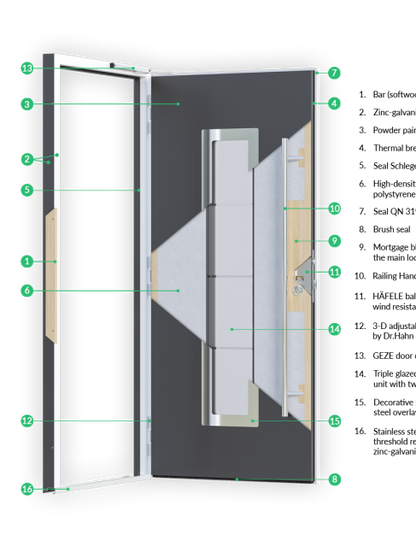 MODERN FRONT STEEL DOOR ZEPHYR