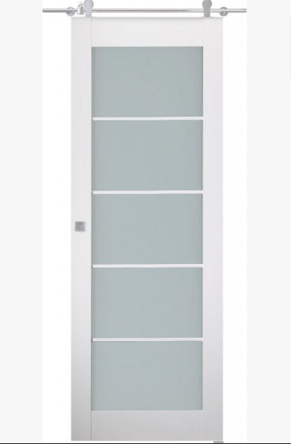 Smart Pro 5 Lite Vetro Polar White Barn Doors