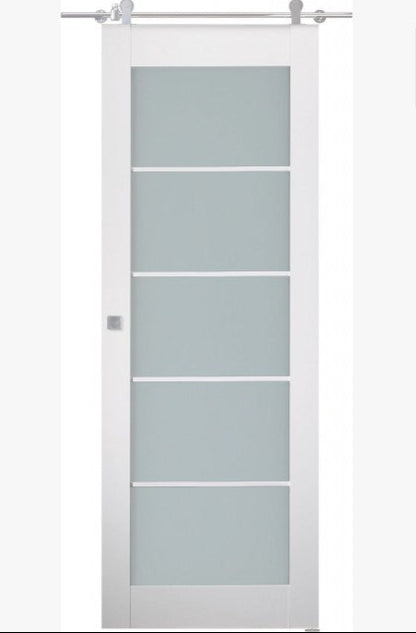 Smart Pro 5 Lite Vetro Polar White Barn Doors