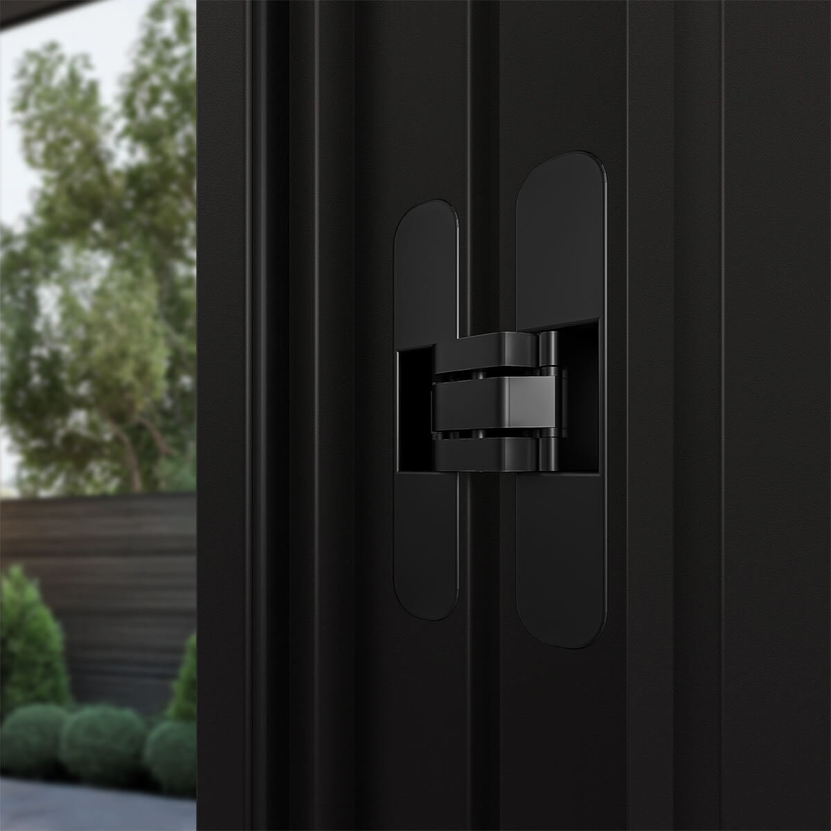 Modern Steel Front Door DIAMOND A2 36" X 80" BLACK/BLACK MIRRORED GLASS PANEL BLACK RHI