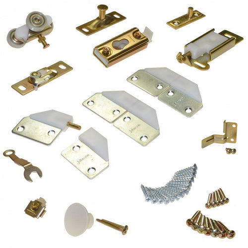 JOHNSON HARDWARE 100FD 2-PANEL PART SET, ZINC/WHITE