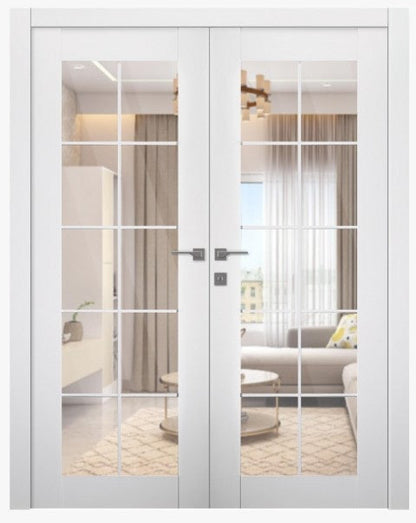 Smart Pro 10 Lite Clear Vetro Polar White Double doors