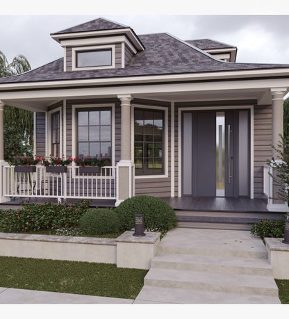 MODERN FRONT STEEL DOOR WITH SIDELITES ZEPHYR